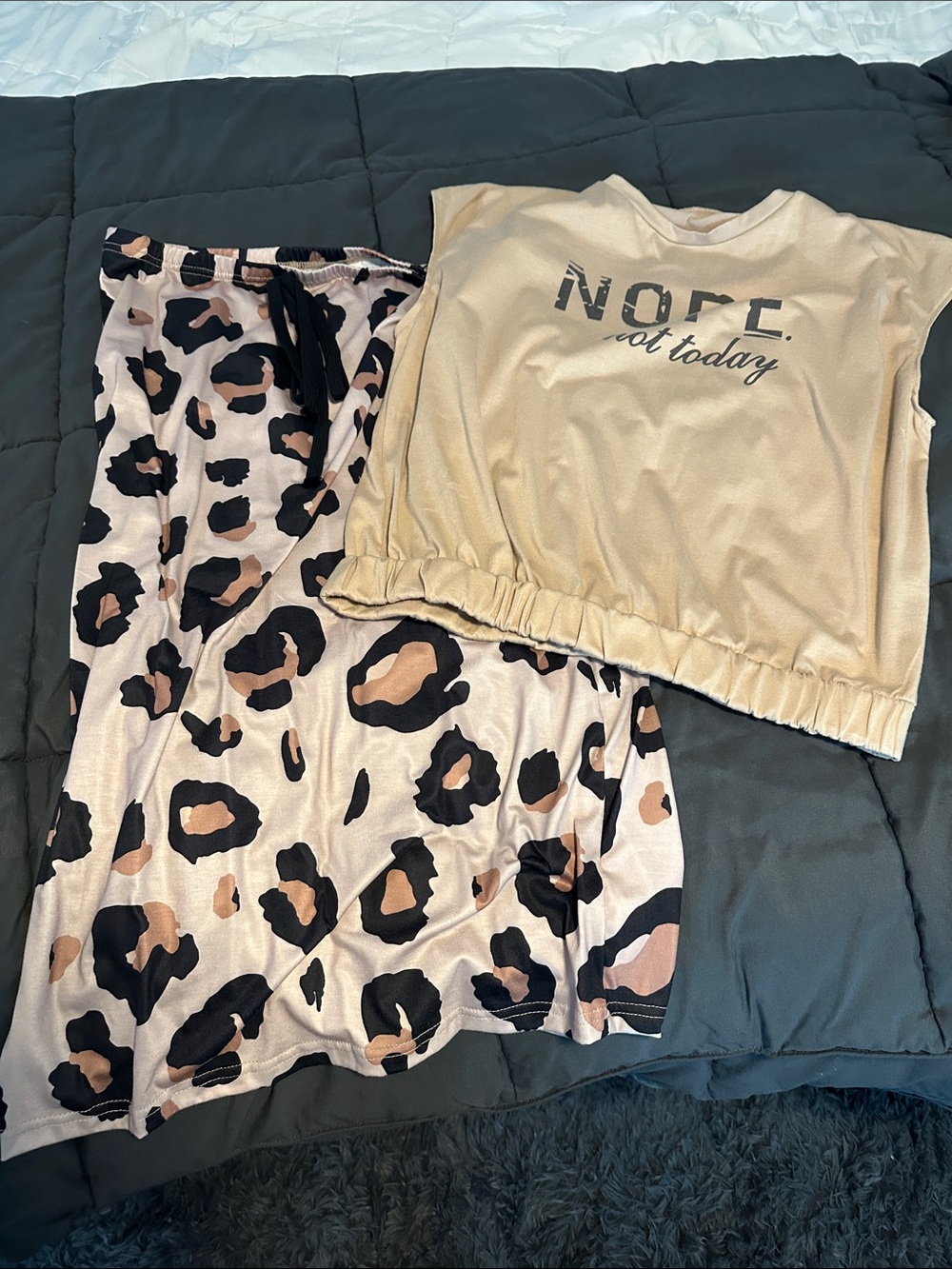 No Brand Beige Leopard Print Midi Skirt - Beige/Black